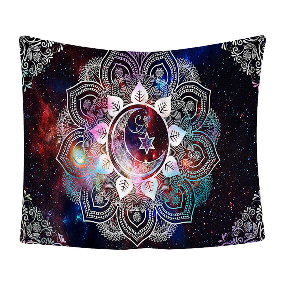 Tapiz de Mandala para colgar en la pared, decoración de dormitorio, tapices de tela psicodélicos Hippie, noche, Luna, playa, alfombra, decoración de casa: 7