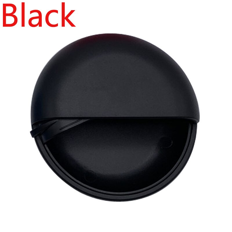 Multifunctionele ronde oordopjes opbergdoos, datakabel verpakking, koptelefoon opbergzak, abs bluetooth headset tas: Zwart