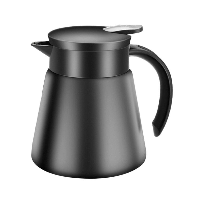 680/880Ml Rvs Dubbelwandige Thermoskan Geïsoleerde Koffie Pot Thermos Melk Thee Water Waterkoker: Black 680ml