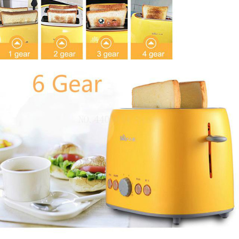 3 in 1 frukostkokare 2 st brödrost med ofrusen uppvärmningsfunktion 680w automatiska brödrost 6 växlar bakning val