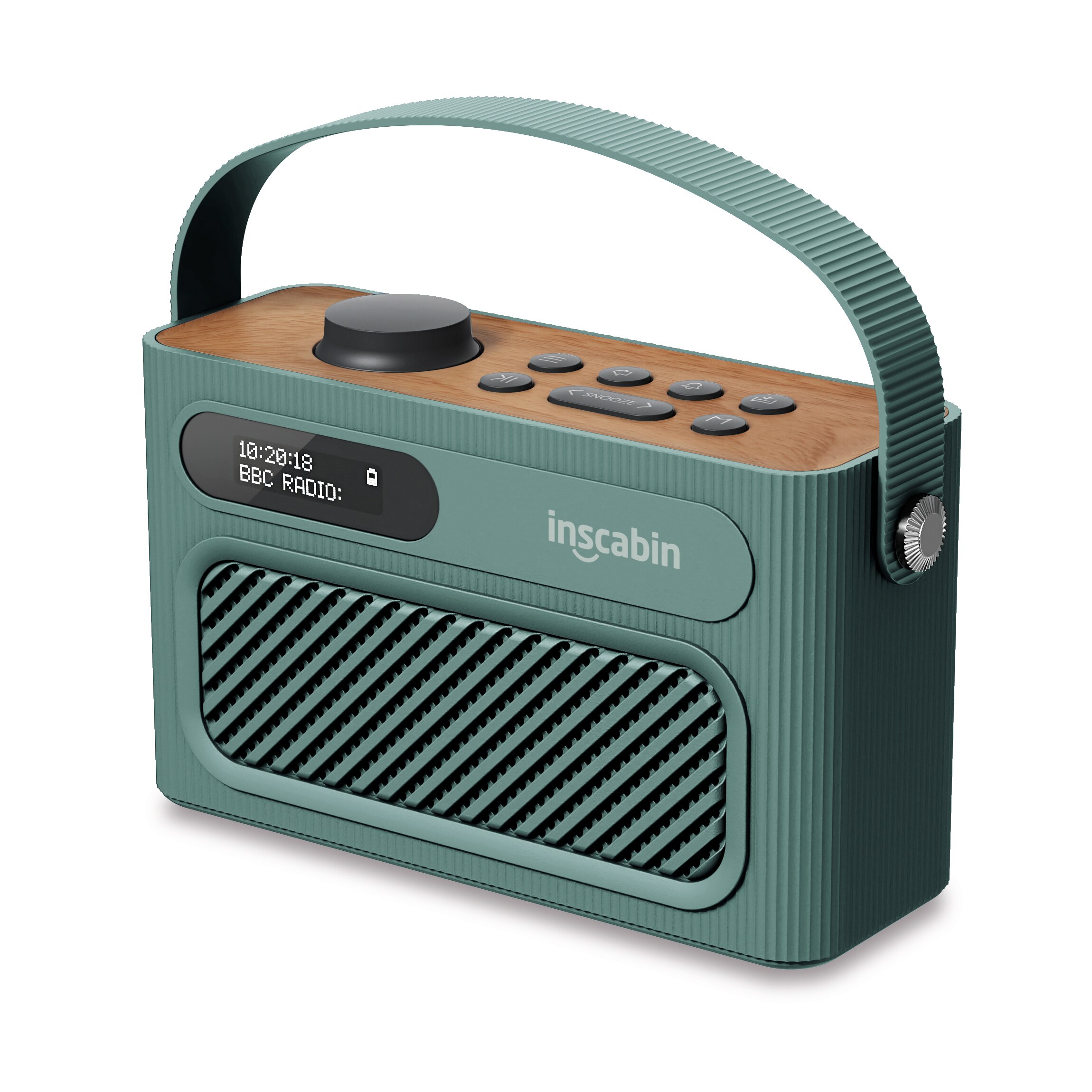 Inscabin M60 Stereo DAB Radio Portable Wireless Speaker with Bluetooth, FM/Beautiful /Rechargable Battery: Green