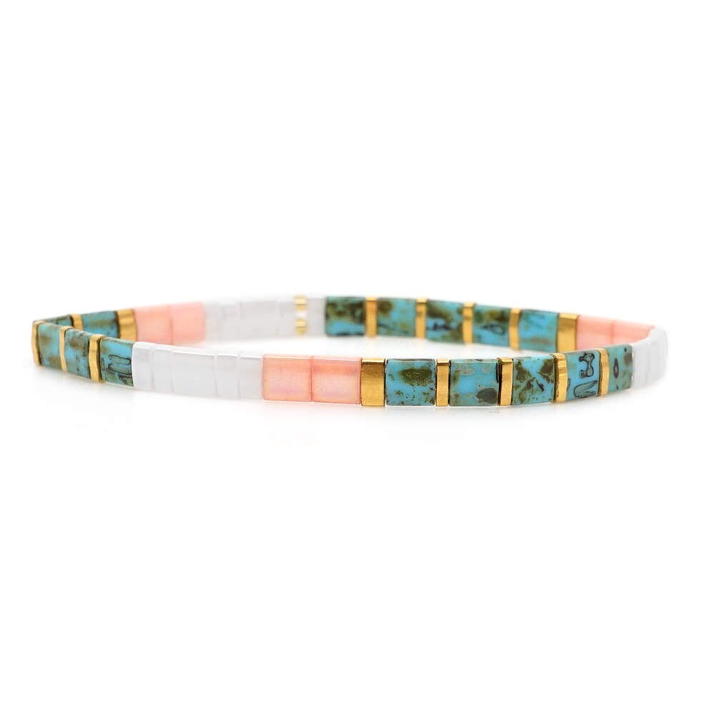 Go2boho Regenboog Armband Miyuki Tila Armbanden Vrouwen Glazen Kralen Sieraden Boho Summer Beach Dames Armband: TL-B190144A