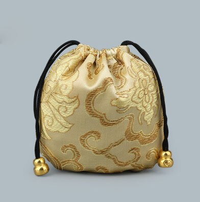 20Stck 11x11cm die Seide Tasche Kordel tasche Mischfarben Halskette Armbinde Perlen Taschen Schmuck Verpackung Weihnachten/ hochzeit Tasche: Gelb