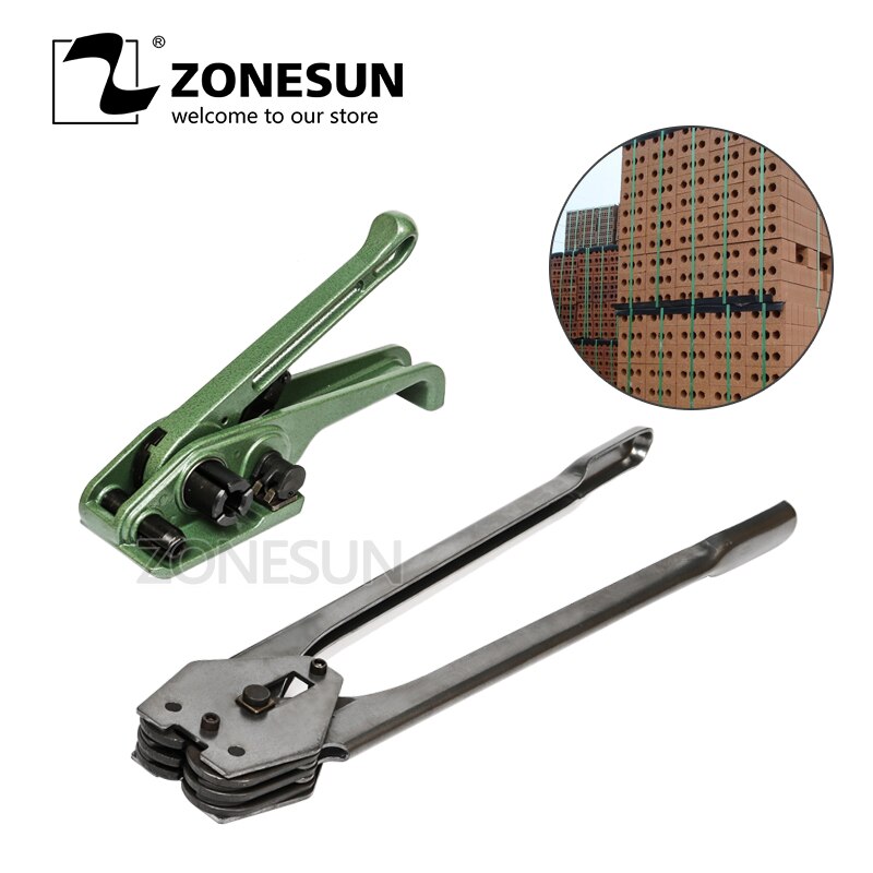 ZONESUN Mão Strapping Ferramentas Manuais Máquina Cinto Máquina de Embalagem PET PP Bandas Combinado Máquina De Envolvimento