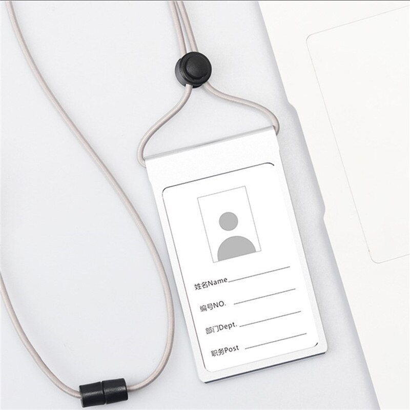 Busskortshållare i aluminiumlegering anställd studentnamn id-kort täcka med lanyard metall arbete certifikat identitetsmärke