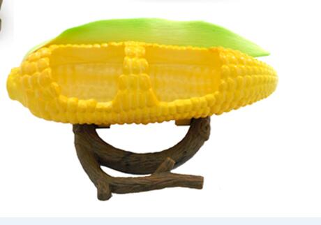 Forma original de fruta, copa de pájaro para alimentación, alimentador de aves de corral para jardín, alimentadores de mascotas, contenedor de comida, cuencos para beber, alimentador para pájaros: corn