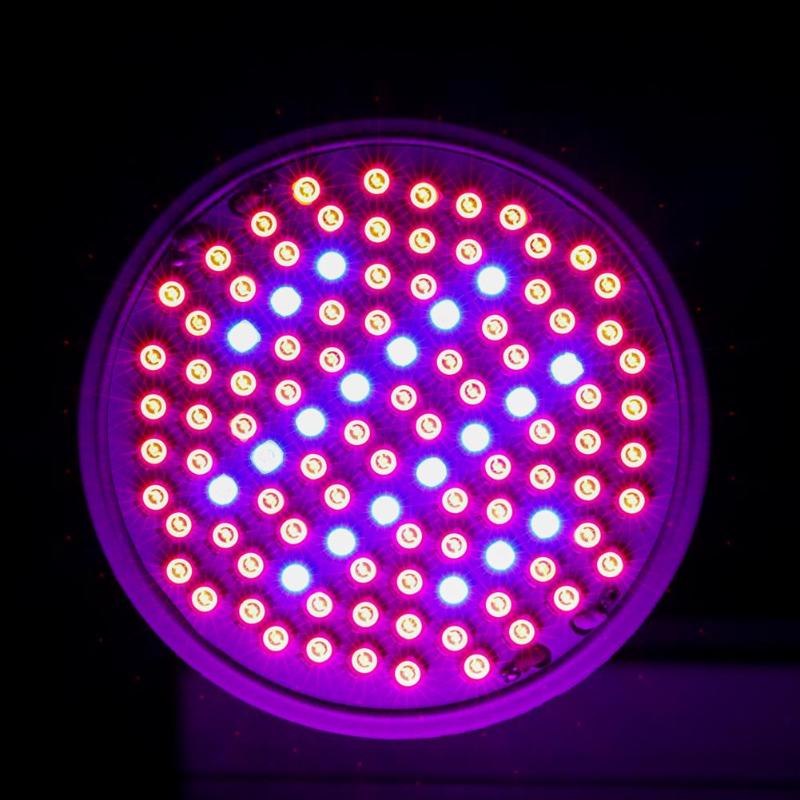 Lámpara de Cultivo LED de espectro completo, lámpara de foco de 8W E27 500lm, sistema hidropónico de invernadero con flores, protector de AC85-265V