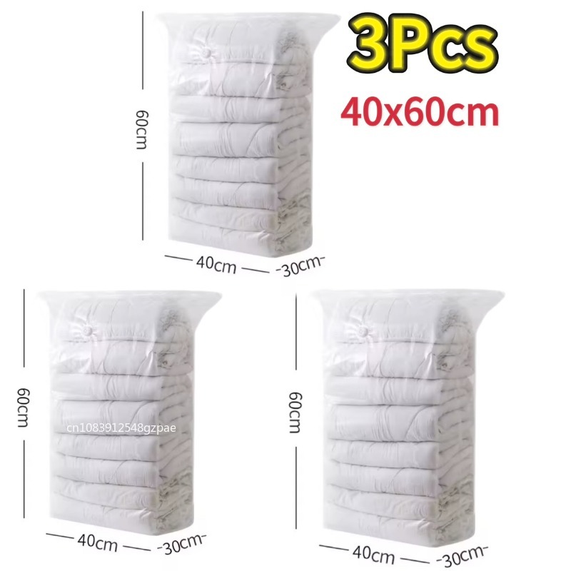 Bolsas de almacenamiento al vacío cúbicas, bolsas de plástico grandes para guardar ropa, edredón, mantas, bolsa vacía de compresión, 1-5 uds.: YELLOW