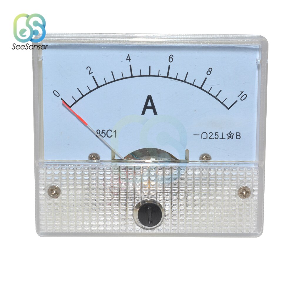 85C1-A DC Analog Amperemeter Panel Current Meter Gauge 5A 10A AMP Gauge Current Mechanical Ammeter