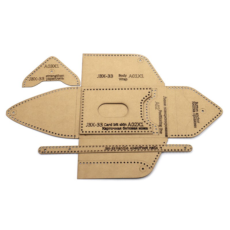 DIY handmade leather kraft paper template key case coin purse card case drawing mold hand sewing pattern