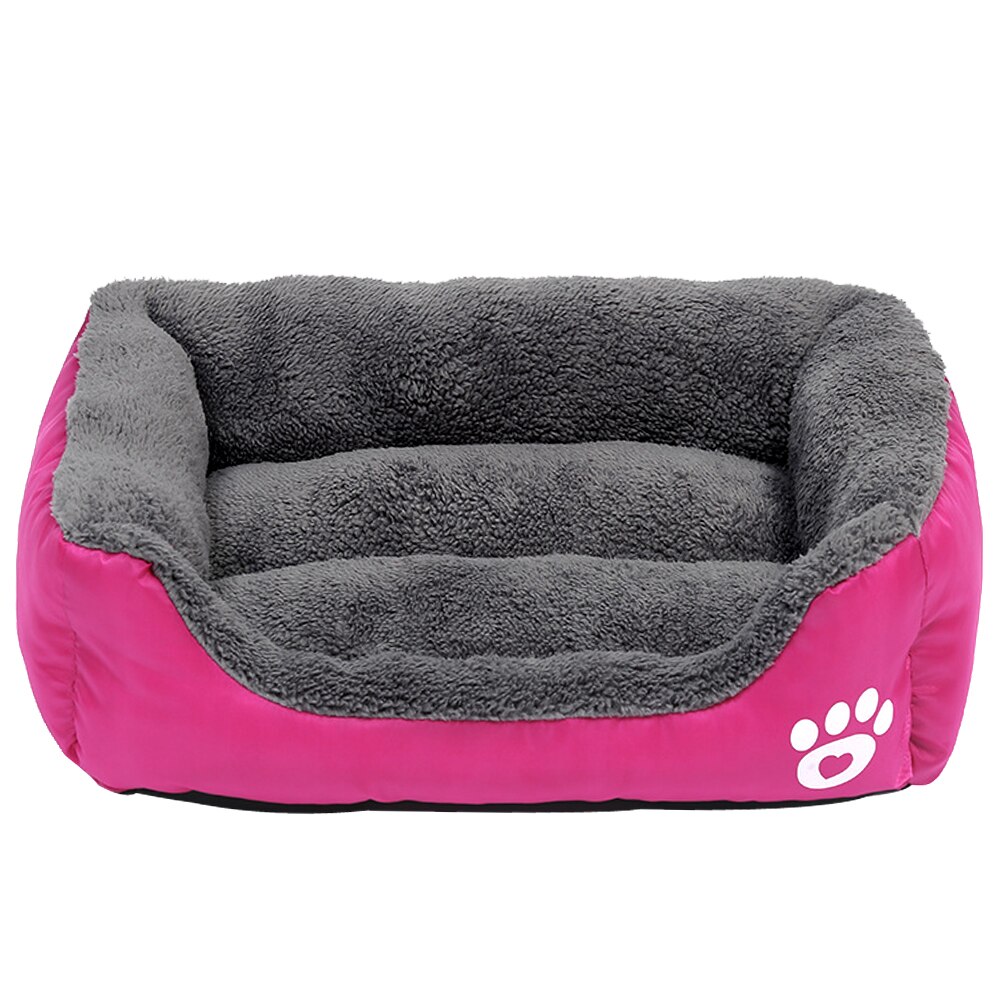 Hondenbed, klein hondenhok, warm fleece, hondensofa, kennelnest, puppy, kattenmand, mat voor kleine en middelgrote honden, chihuahua, hondenbed: Roos / Ik