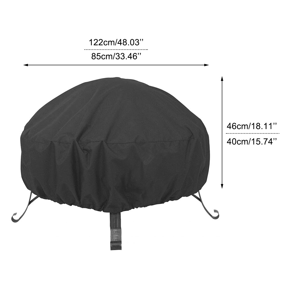 Utomhus vattentät eldstad trädgård trädgård rund uv-skydd grill grill täcka universalskydd för utemöbler