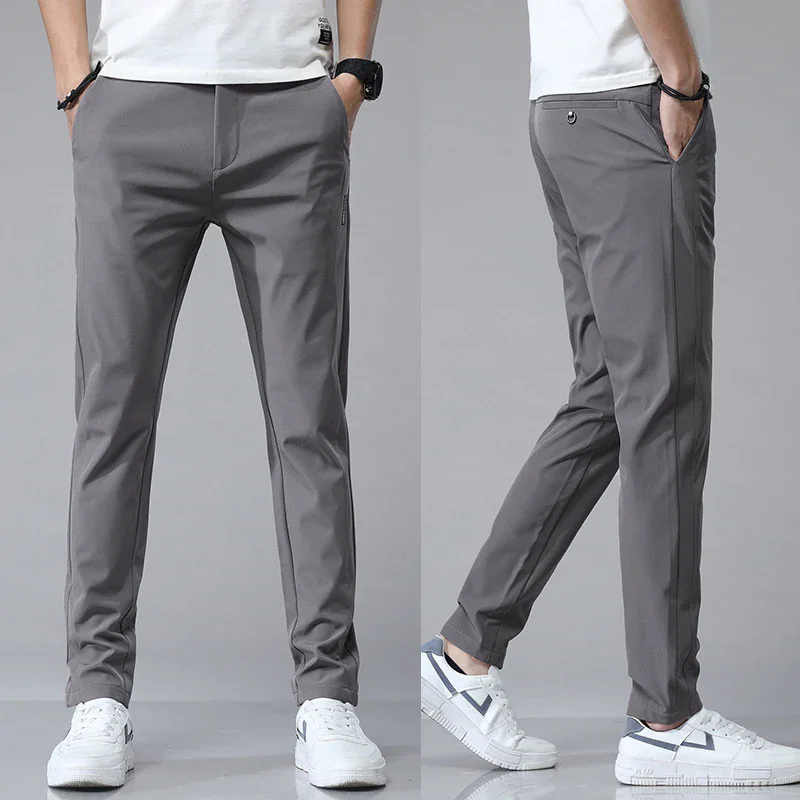 Spring Summer Ultra-thin Men's Stretch Slim Straight Casual Pants Breathable Golf Sports Trousers