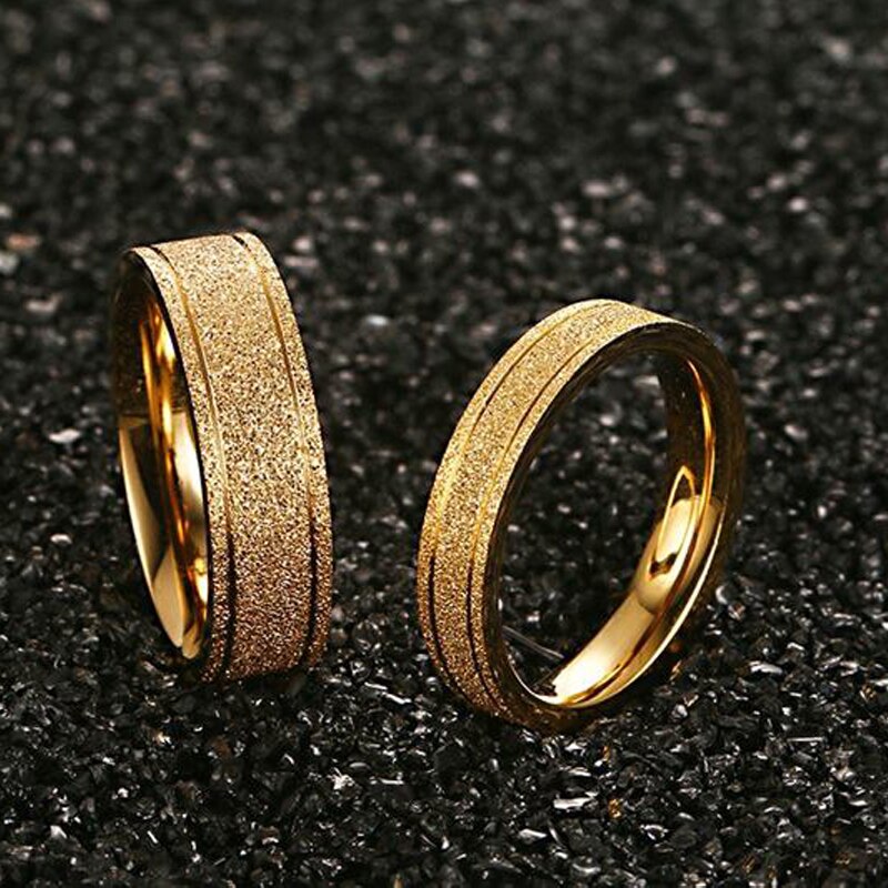 Gouden matte matte ring voor een geliefden, trouwring, sieraden voor hem en haar, accessoires