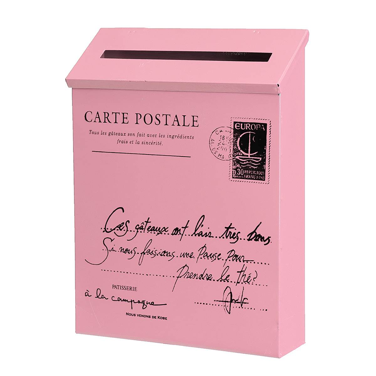 Retro American Pastoral Wall Mounted Mailbox Bucket Newspaper Boxes Mail Box Metal Letter Post Mailbox Garden Decoration