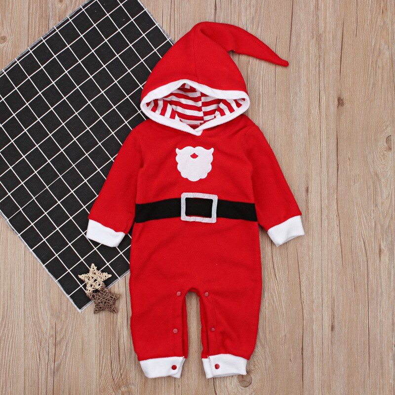 Children's Wear Baby Boy Girl Infant Long Sleeve Christmas 100% Soft Cotton Fleece Romper Jumpsuit Playsuit Clothes 0-24M DS19