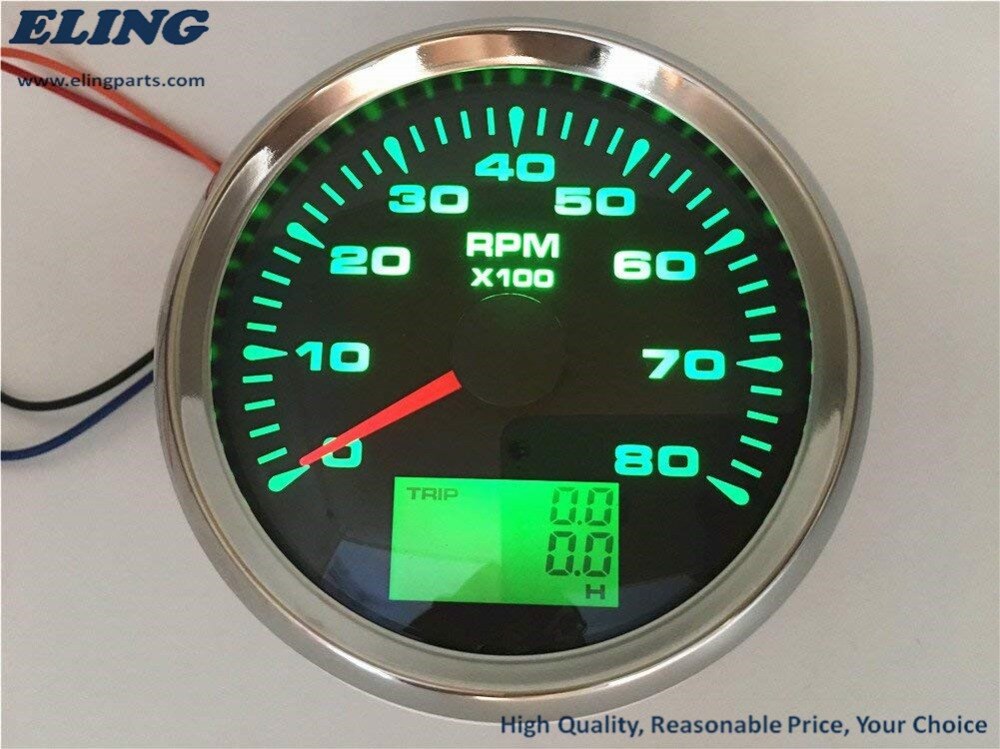 Universal Tacho Sensor 85mm Waterproof Marine Car Boat Tachometer Gauge With Hour Meter 8000RPM Tachometer