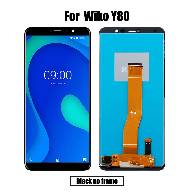 Originele Voor Wiko Y80 Lcd & Touch Screen Digitizer Met Frame Scherm Module Accessoires Montage Vervanging Gereedschap: Black no frame