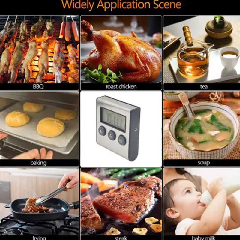Xiaomi digitalt termometer kjøkken matlaging kjøtt mat for stekeovn bbq grill timerfunksjon med sonde varmemåler fjernkontroll trådløs
