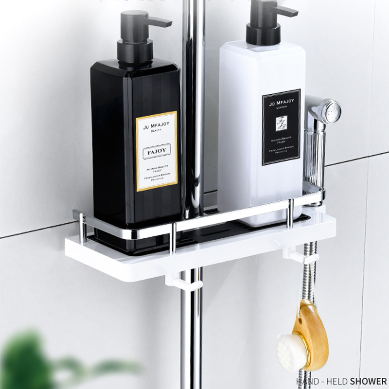 Wall Household Item Bathroom Shower Holder Rack Organizer Bathroom Shelf Shampoo Tray Stand No Drilling Floating Shelf for Shelf