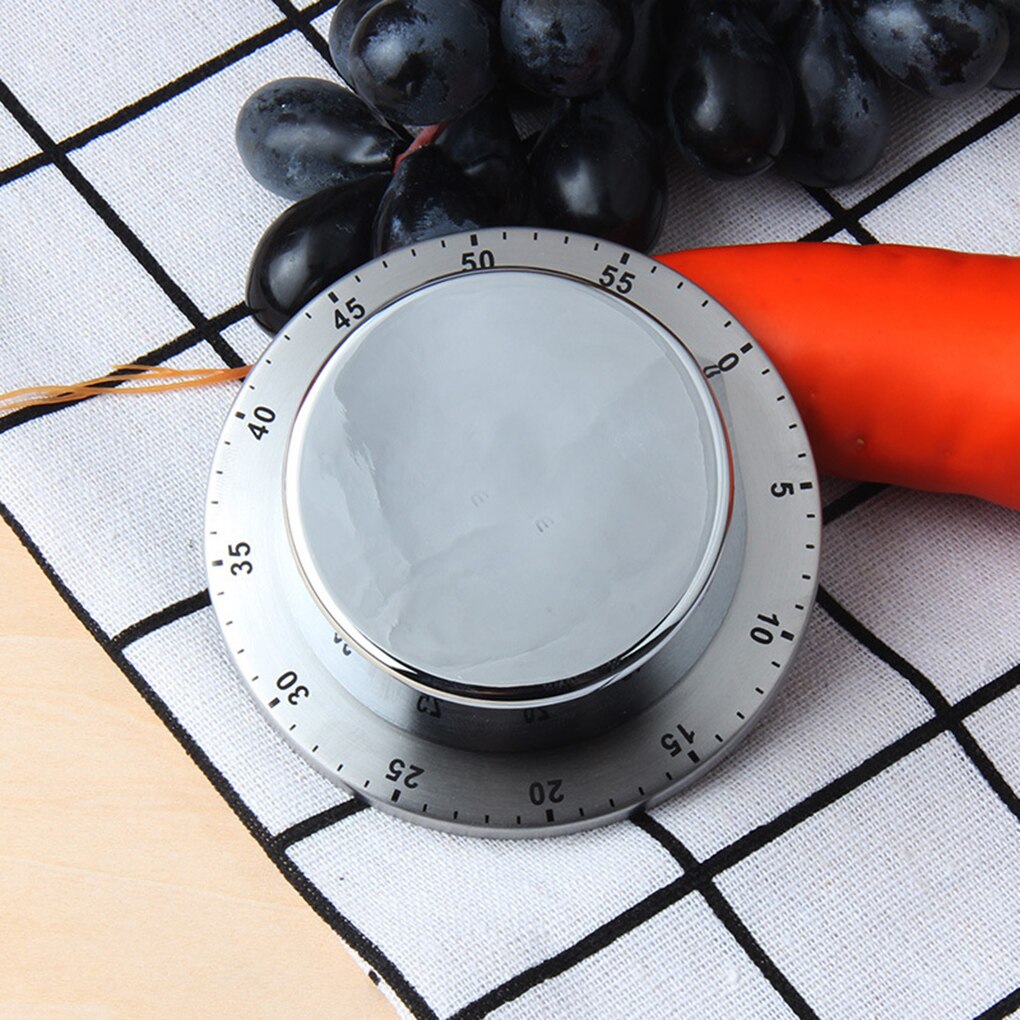 Kitchen Timer Chef Cooking Timer Clock with Loud Alarm Mechanical Stainless Steel Countdown Reminder