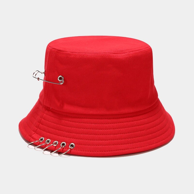 Sombrero de pescador de cinco anillos para hombre y mujer, gorra de pescador de Hip Hop, sombrero de sol de playa, Bob, Rap, Sombrero de Panamá informal para adultos: red