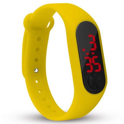 Vier Kleuren Kinderen Digitale Horloge Led Sport Horloge Casual Silicone Voor Kids Horloges Horloge Armband: yellow