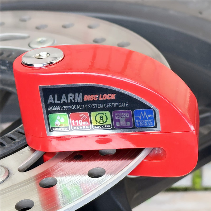 Motorrad-Alarmschloss, Fahrrad-Sicherheits-Diebstahlsicherung, Motorrad, Mountainbike, Scheibenbremse, Schloss + Tasche + 1,5 m, Erinnerungsseil, 6 Farben