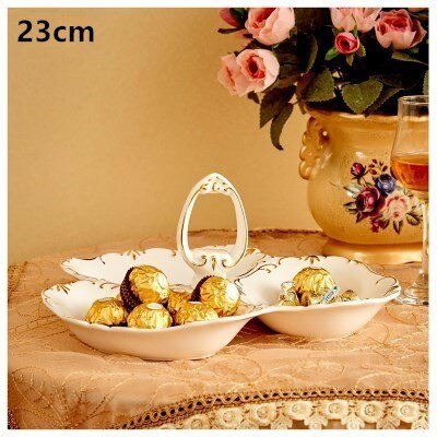 Ceramic fruit plate modern living room European snack tray multi-layer dried fruit plate snack plate candy plate: 1