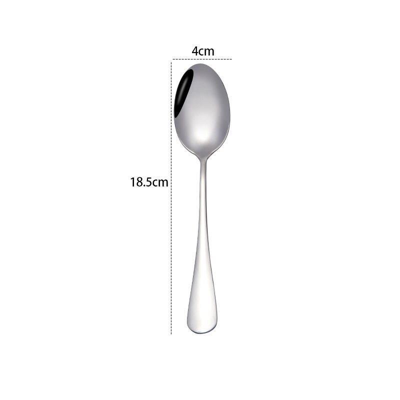 Vacclo-cuchara afilada de acero inoxidable para niños, utensilios para beber, 1 unidad: Plata