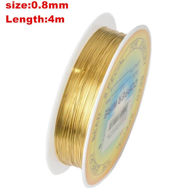 0,2-1mm Gold Silber Überzogene Cord String Gewinde Draht Neue Heiße Hohe Perlen Handwerk Metall seil Fit DIY Schmuck Kennzeichnung: Golden 0.8mm