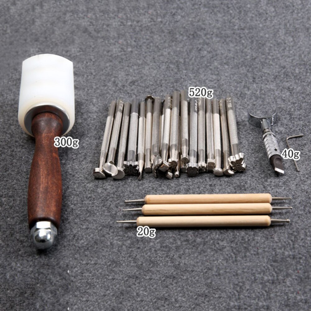 25pz di Cuoio Strumento Intagliare Taglio Cuciture in Pelle Lavorazione Strumenti per Tappeto in Pelle Tappezzeria