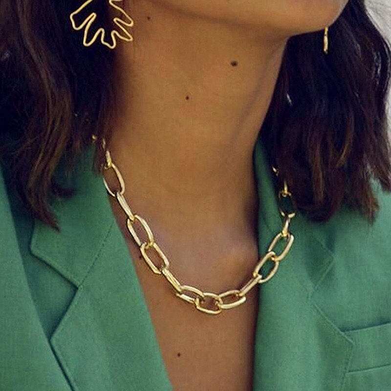 2020 nuove catene d'oro collana dichiarazione per le donne grosso collegamento a catena girocollo collane collare Mujer moda gioielli minimalisti