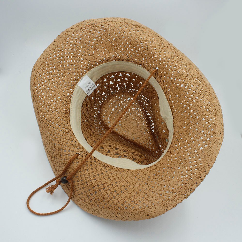 Fait main Hommes D'été De Paille Toquilla Chapeau de Cowboy Pour Homme Rouleau Bord Boater Papa Panama Chapeau de Jazz