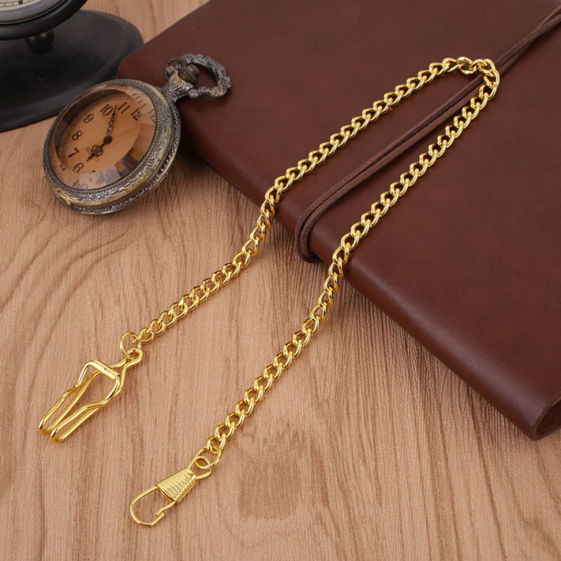 Catena per orologio da tasca in lega di bronzo bianco/nero/verde bronzo/oro/rosso catena per orologio da tasca Vintage ▾: Oro