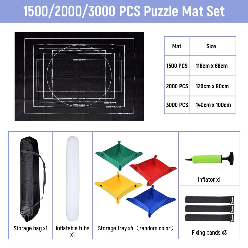 Puzzles Board Jigsaw Mat Set Felt Play Mat Puzzle Storage Accessories Roll Up Blanket with Guide Line Puzzle Mats for Adult Kids