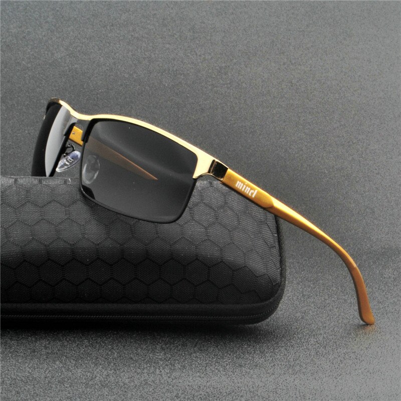 Men Aluminum black Sunglasses HD Polarized UV400 Mirror Male Square brown Driving goggles Sun Glasses Women For Men FML: gold black gray