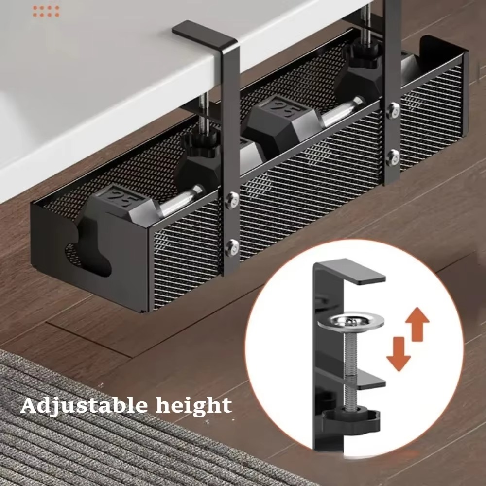 Opbergrek onder bureau Draadaansluiting Opbergrek Hoge capaciteit Hoge draagvermogen Clip-on opbergrek onder de tafel