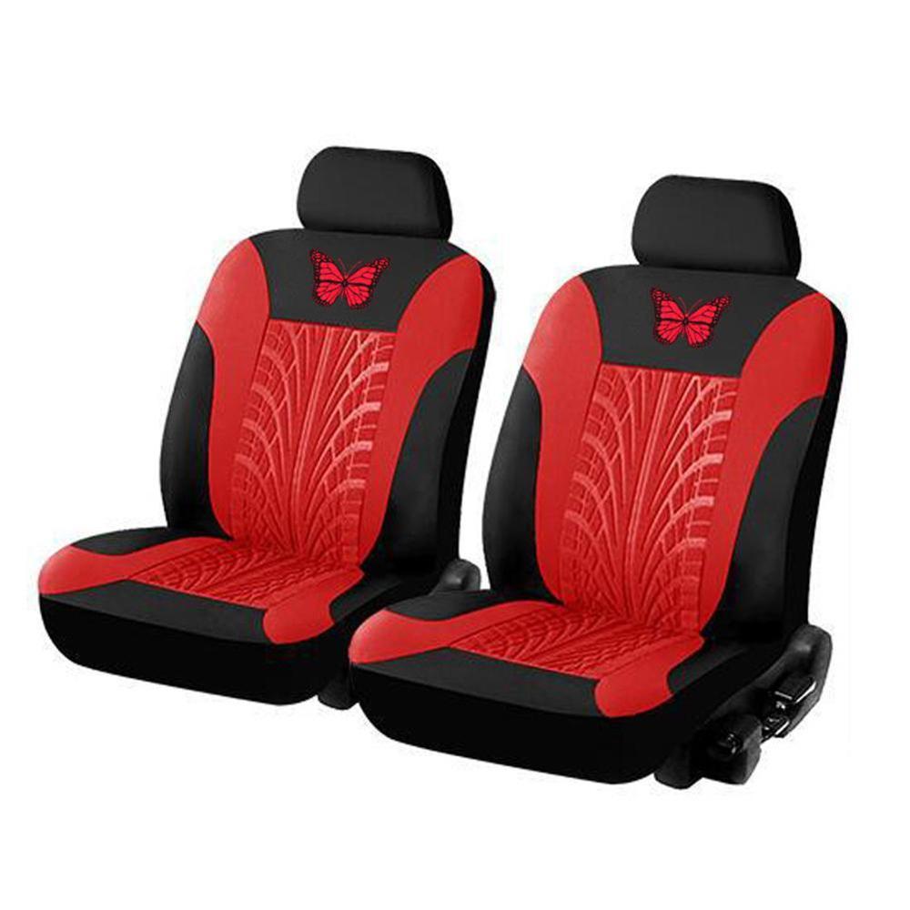Brand Embroidery Car Seat Covers Set Universal Fit Most Cars Covers with Tire Track Detail Styling Car Seat Protector Car Seat: L