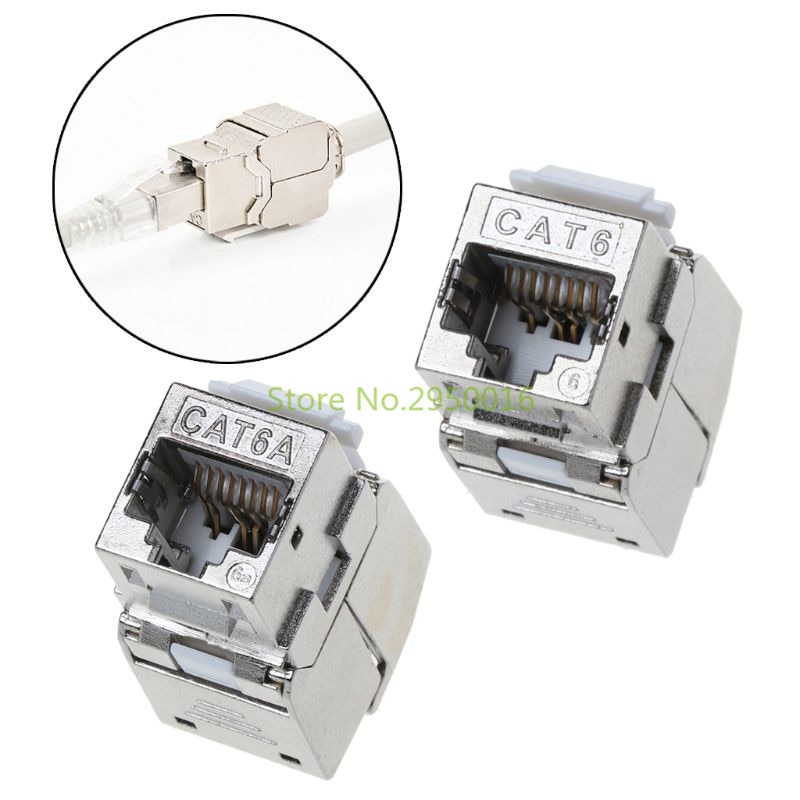 1Pc RJ45 Keystone Cat6/Cat6A Shielded FTP Zinc Alloy Module Network Keystone Jack Connector Adapter C26