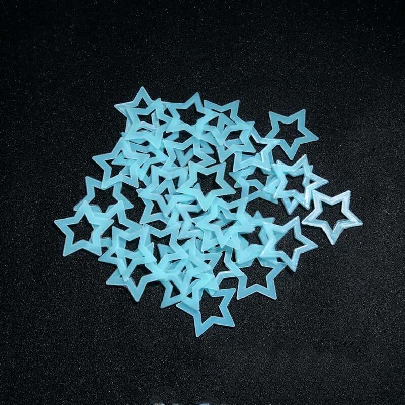 3D Hollow Star Energie Opslag Fluorescerende Glow In The Dark Lichtgevende Op Muurstickers Voor Kinderkamer Woonkamer Decal: Blauw