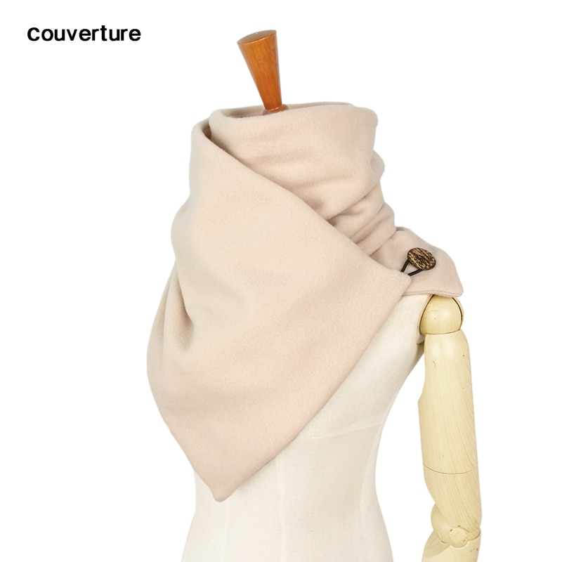 Hooded scarf Neck warmer Cowl scarf Women men Winter Scarves and hooded snoods loop button by Couverture echarpe