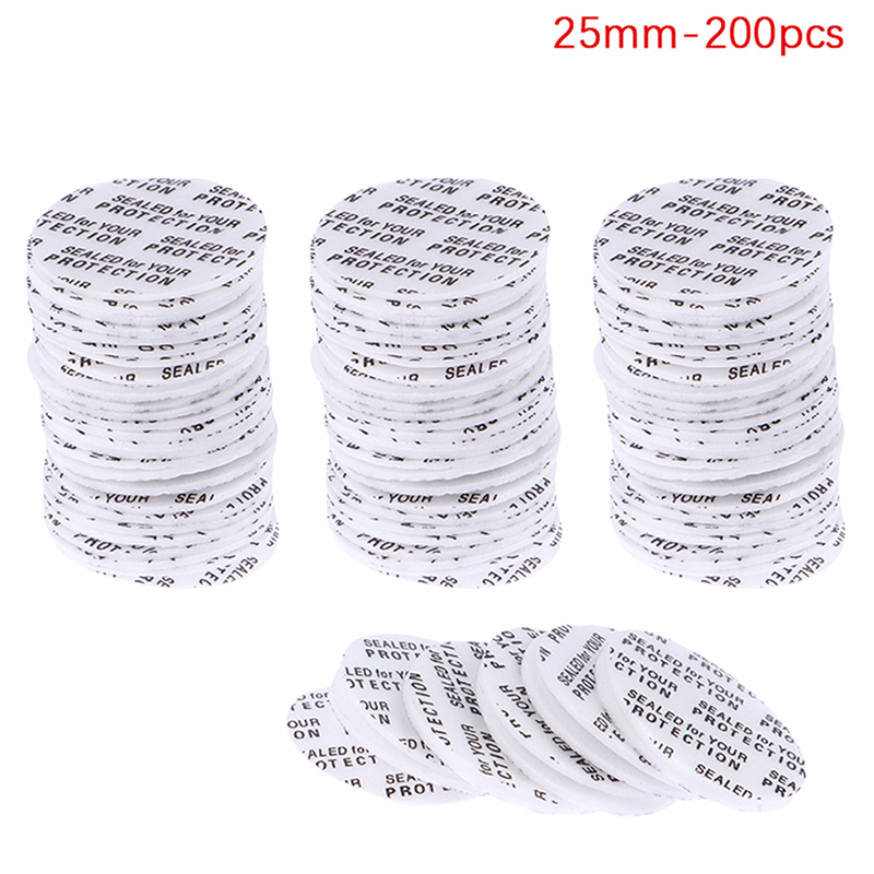 200Pcs Self-adhesive Foam Pressure Sensitive Seal Cap Lining Tamper Resistant Seals Liner For Cosmetic Jar Bottle Pot 20MM-82MM