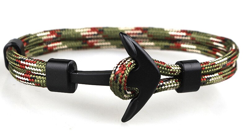 ZIG Man Anker Armband Zwarte Kleur Armband Polsband Bangle Punk Stijl Mode Jewlery Wrap armband: 3