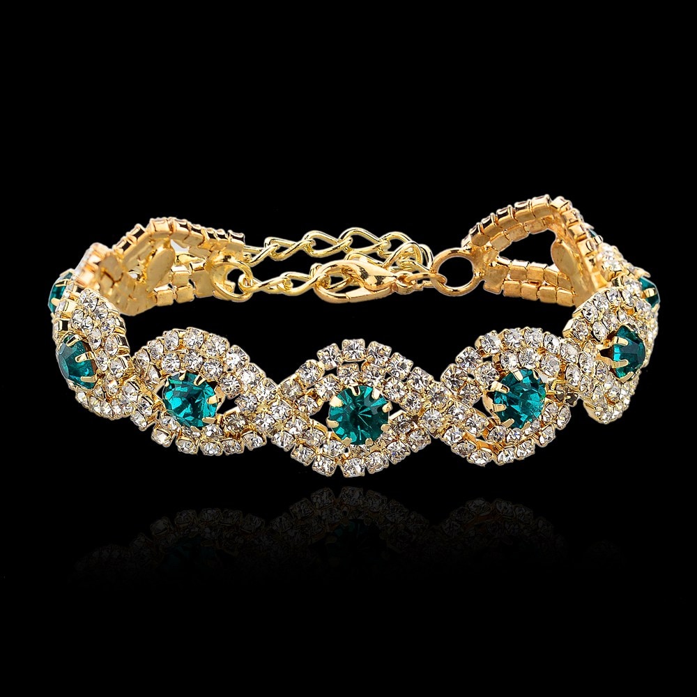 TOUCHEART Luxe Wedding Crystal Armband Met Stenen Voor Vrouwen Zilveren Armbanden Armbanden Turkse Blauwe Sieraden Armband SBR140169