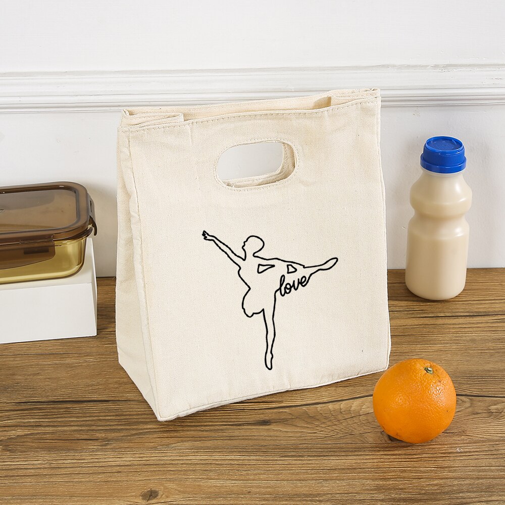 Urodzony robić tańca grafika moda dziewczyna saszetka na obiad Harajuku płótno wielokrotnego użytku torba termiczna o dużej pojemności dusza taniec śliczne lodówka turystyczna: Q02443-TBBG-C