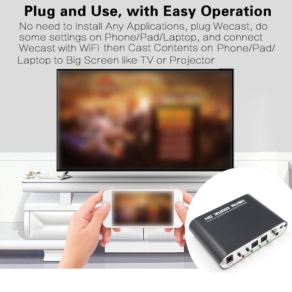 5.1 Channel Digital Audio Decoder Converter Dts/Ac-3 Rush Audio Gear Surround Sound Decoder For Home Theater