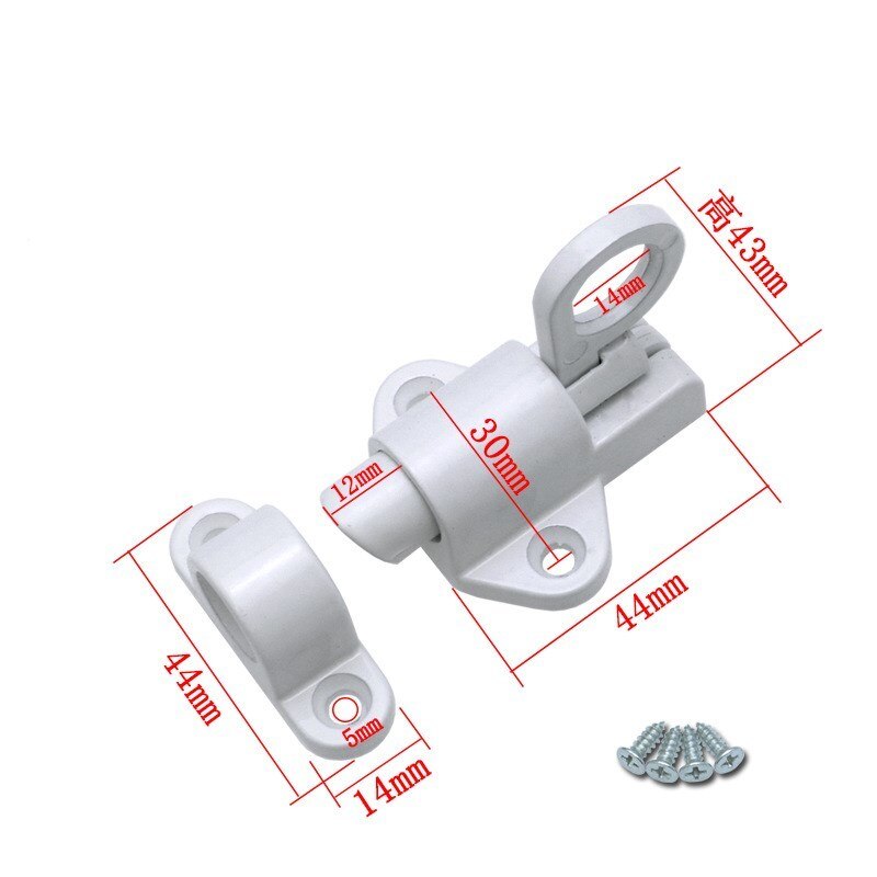 1PCS Solid Aluminum Alloy Door Bolt Latch Pull Ring Spring Bounce lock Sliding Screen window safety Furniture Hardware