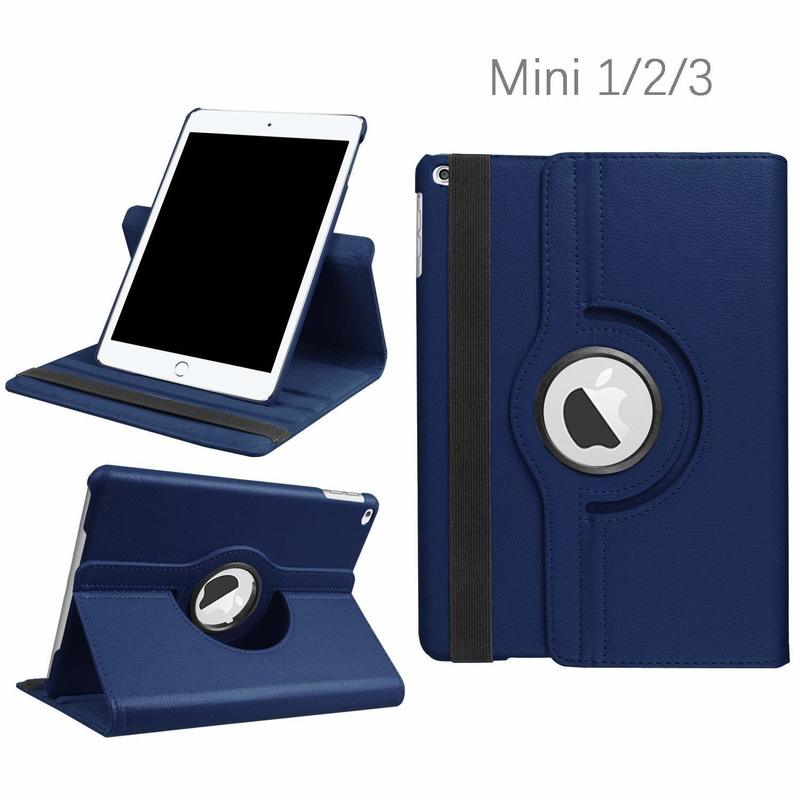 360 grados Funda con soporte abatible para ipad mini 1 2 3 Funda de cuero PU cubierta plegable inteligente para Funda iPad Mini caso cubierta de dormir/despertar