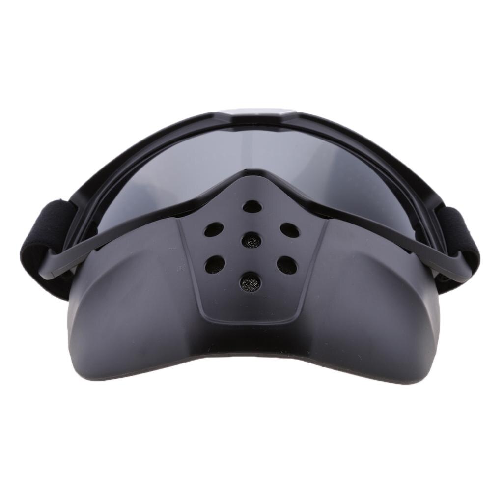 Adult Motorcycle Dirt Bike Street Bike ATV&amp;UTV Cruiser Adventure Touring Snowmobile Detachable Goggles Mask Sillver